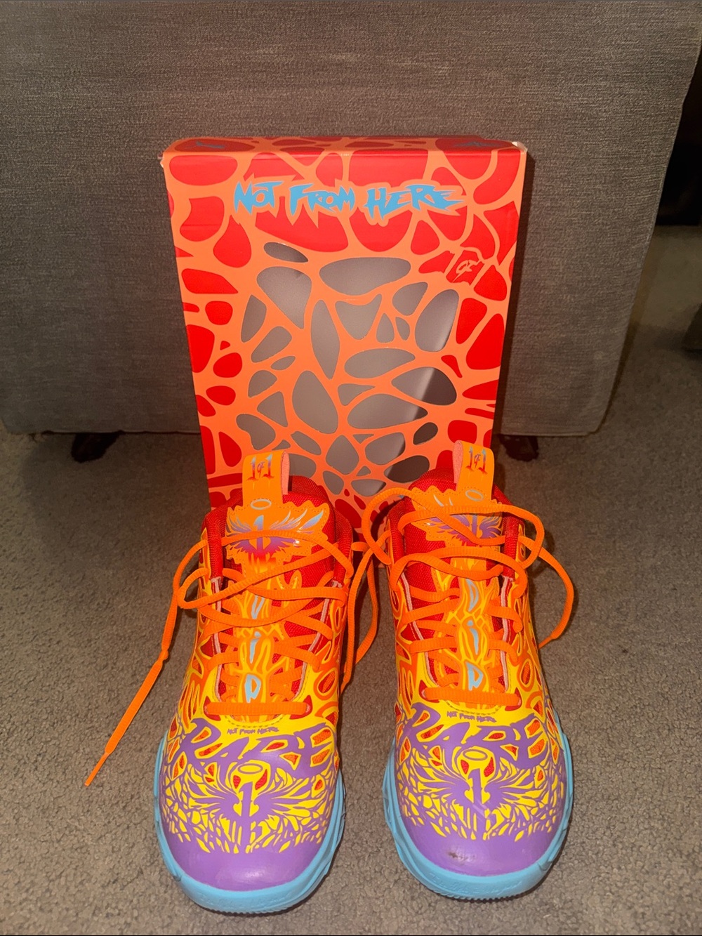 Puma Kids Orange & Purple Graphic Sneakers